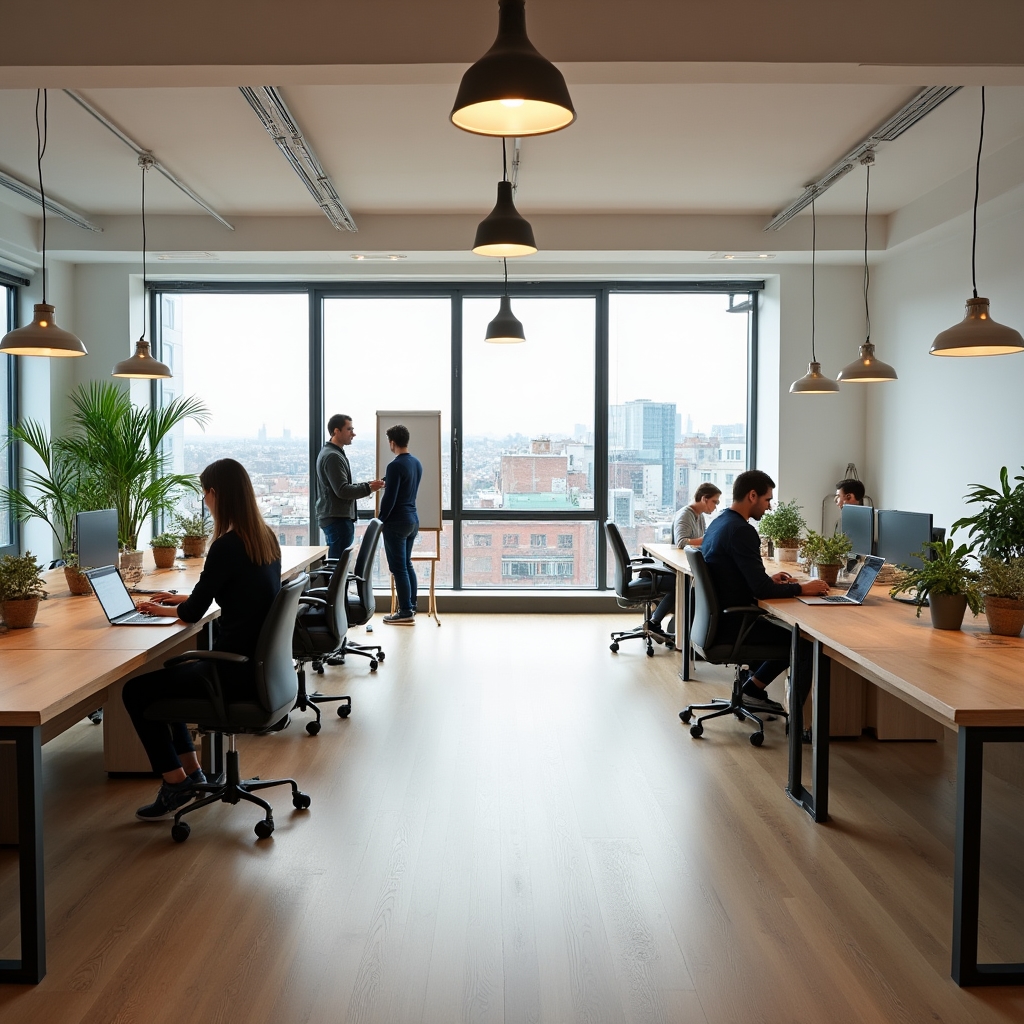 Vasuta main office space with clean desks, natural light, and collaborative work areas in a Praha building